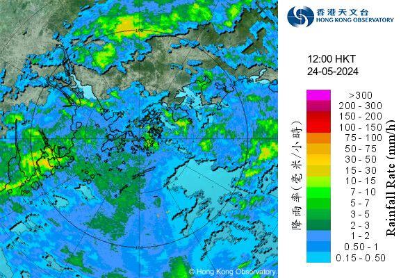 珠江口雷雨5.24中午逼港或大雨！天文台發黃色暴雨警告逾1小時｜#天氣師李鈺廷