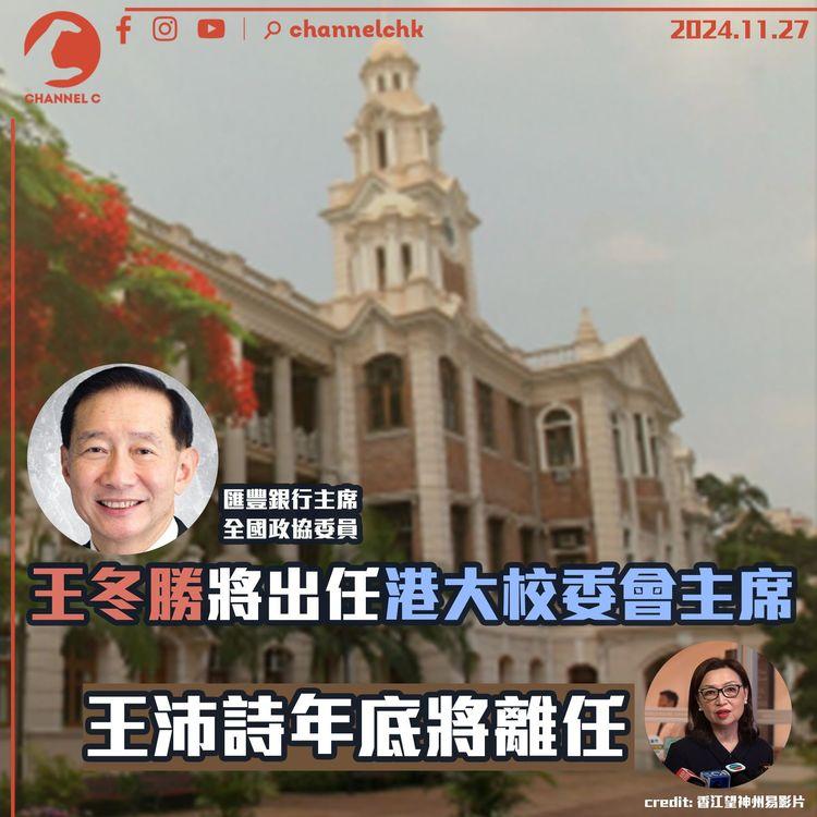 王冬勝將出任港大校委會主席　王沛詩年底將離任