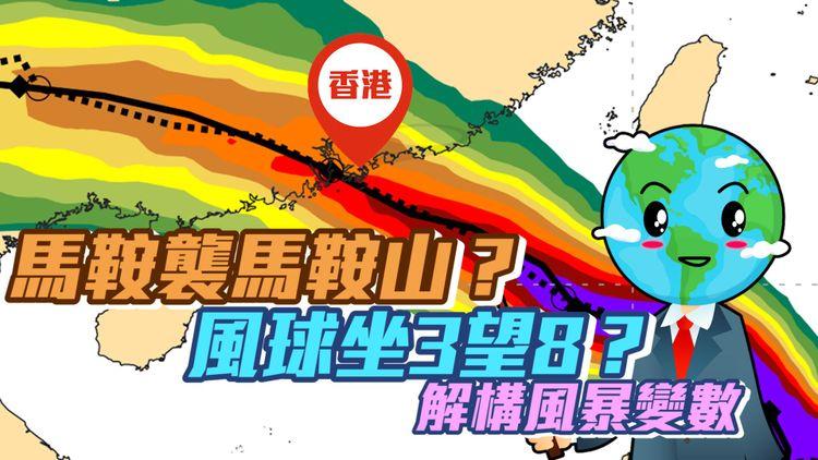 馬鞍逼港｜風暴再增強 直襲馬鞍山？風球坐3望8？動畫解構打風變數｜天氣師李鈺廷