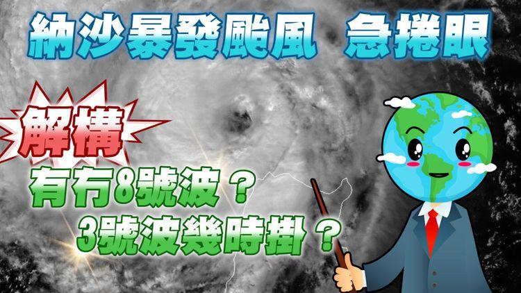 納沙風球｜解構有冇8號？3號幾時掛？大側風礙飛機升降？衞星直擊暴發颱風 急捲高層眼｜天氣師李鈺廷