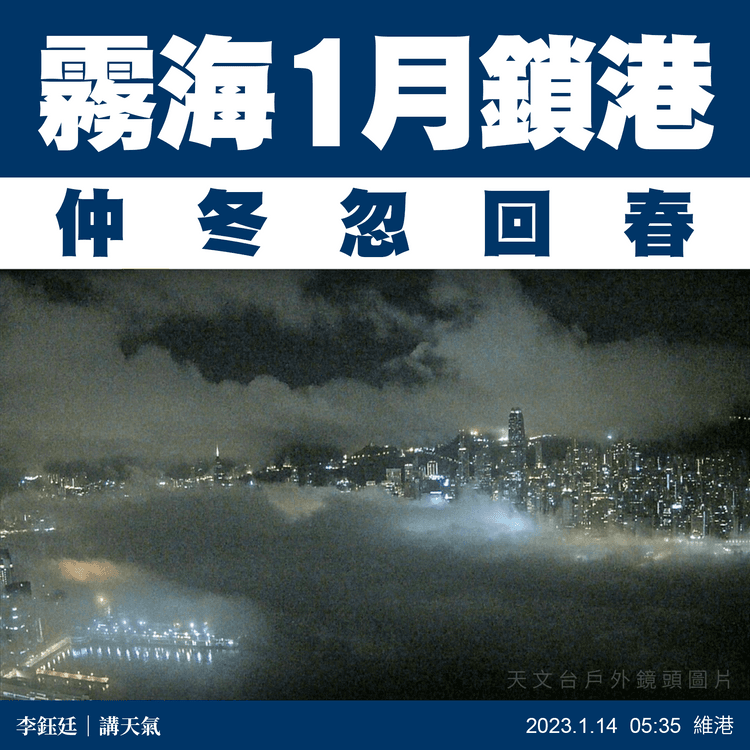 霧海1月鎖港 縮時直擊！仲冬忽回春 海洋氣流先滲港 大陸寒流再連襲｜天氣師李鈺廷