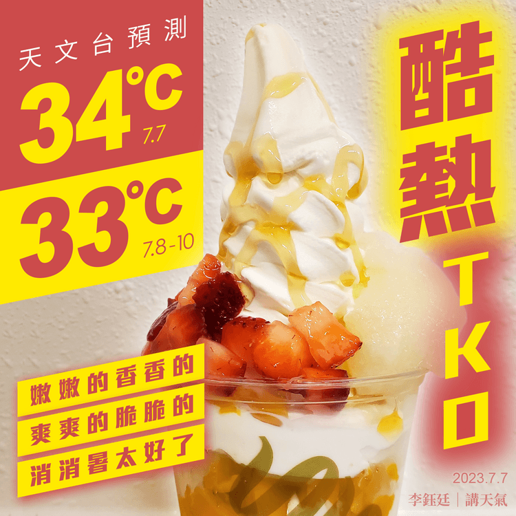 天文台料7.7市區34°C上水36°C！或連續4日酷熱 但仍局部驟雨｜天氣師李鈺廷