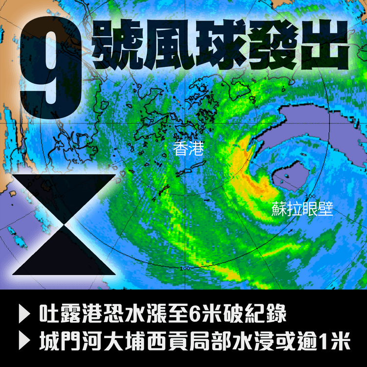 超強颱風蘇拉｜料眼壁9.1晚橫過香港 天文台評需否10號波！露天港鐵及輕鐵9號波停駛｜天氣師李鈺廷