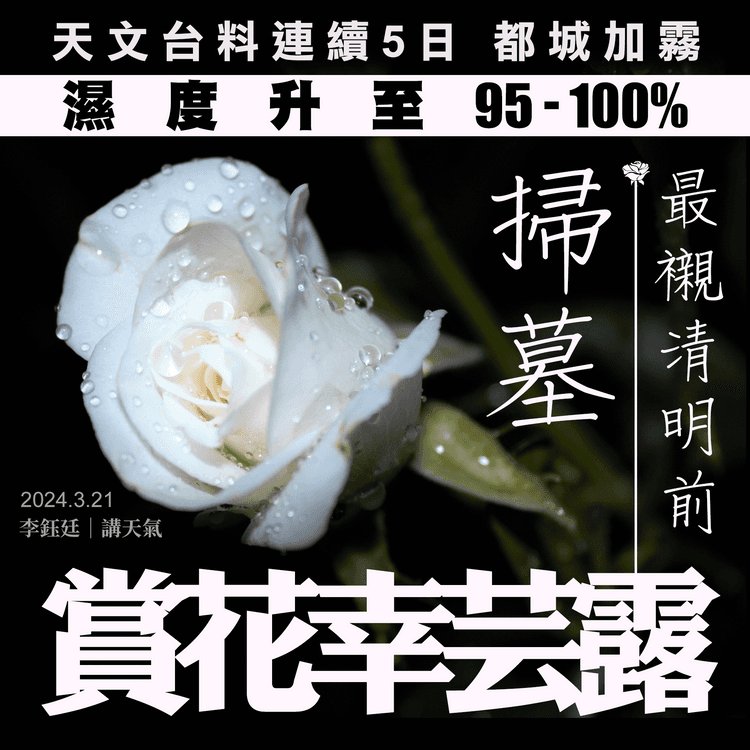 天文台料連續5日都城加霧 濕度升至95-100%小心腳步！3.24-25市區暖爆27°C｜天氣師李鈺廷