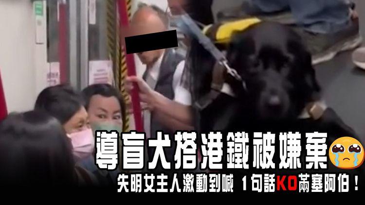 導盲犬搭港鐵被嫌棄 眼神盡顯委屈勁慘豬！乘客出言抱不平 失明女主人激動到喊 1句話KO㒼塞阿伯！