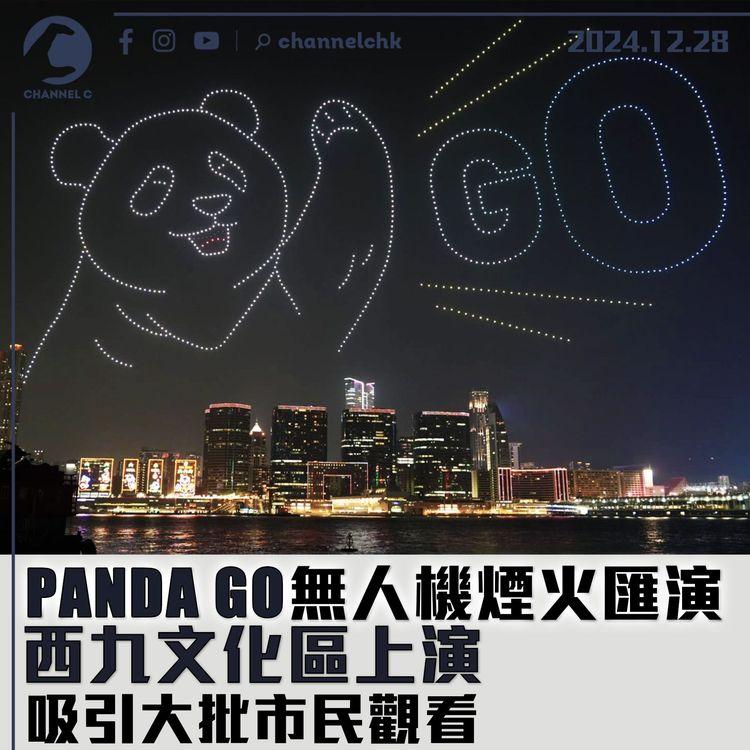 PANDA GO無人機煙火匯演西九文化區上演 吸引大批市民觀看