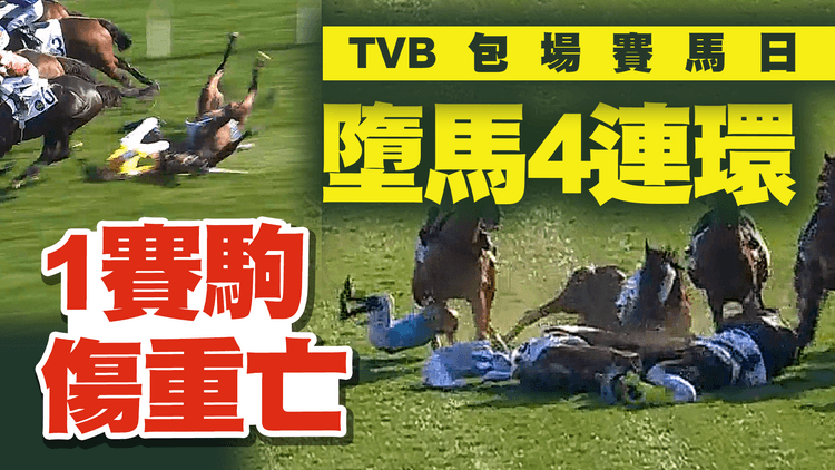TVB賽馬日｜墮馬4連環 1賽駒傷重亡！2場4騎師倒地傷 涉腳趾骨折或傷頸｜沙田馬場