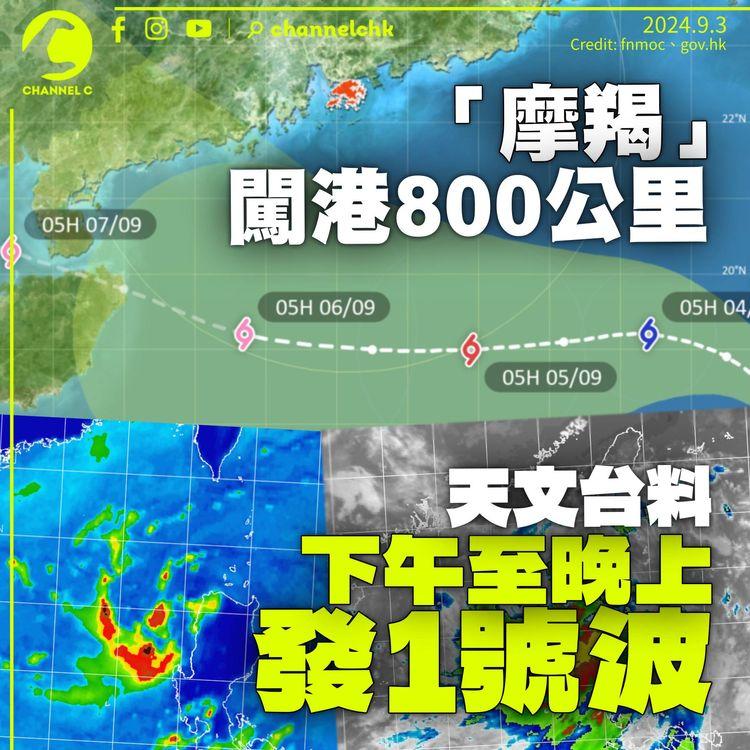 摩羯闖港800公里　天文台料今午至晚上發1號波　或移向廣東西部至海南島