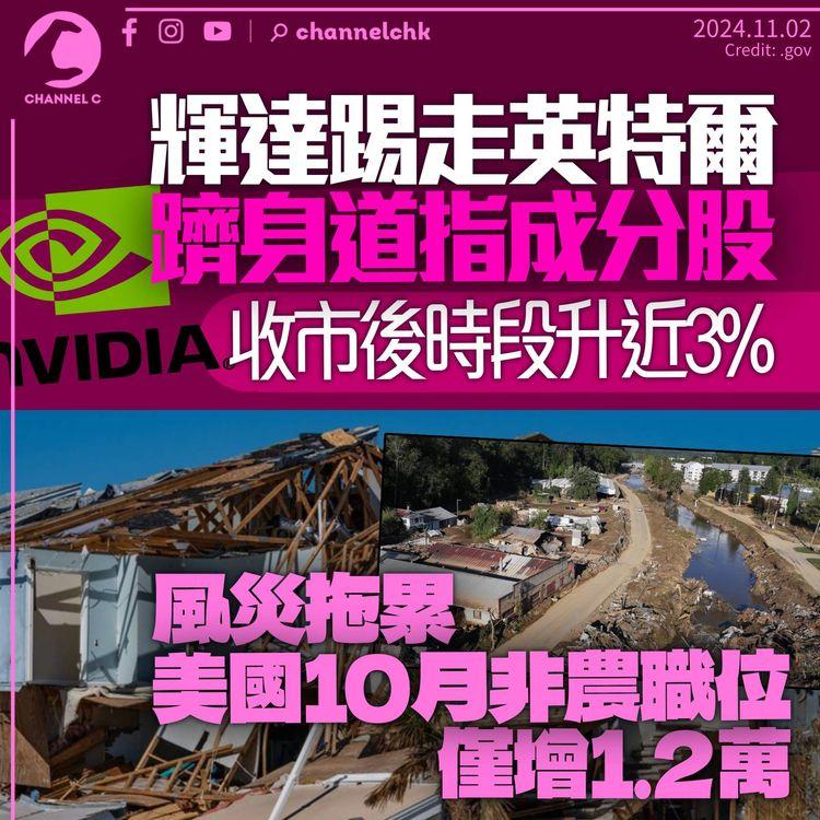 輝達踢走英特爾躋身道指成分股　風災致美國非農新增職位暴跌