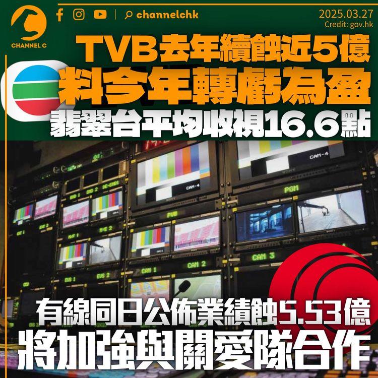 TVB料今年轉虧為盈：大企業廣告客回流　翡翠台平均收視16.6點　有線稱與關愛隊合作