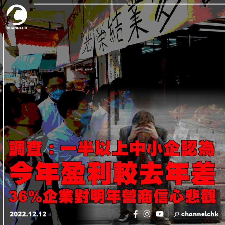 調查：一半以上中小企認為今年盈利較去年差 36%企業對明年營商信心悲觀