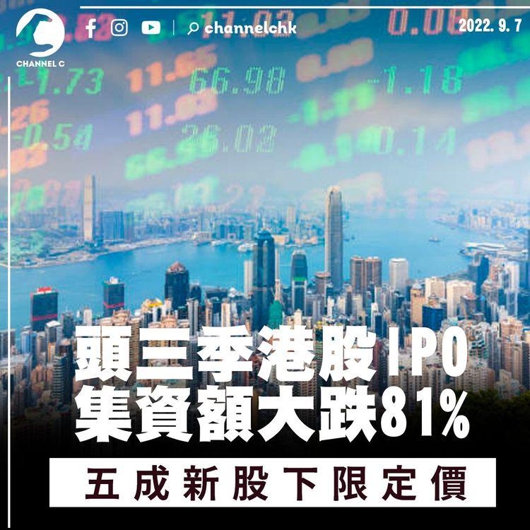 頭三季港股IPO集資額大跌81% 五成新股下限定價