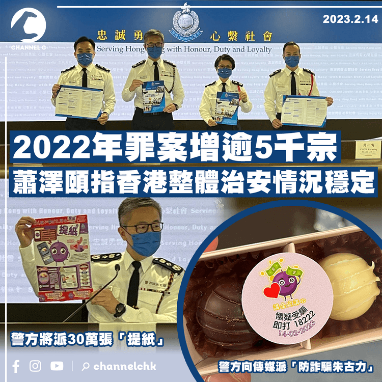 2022年罪案增逾5千宗 蕭澤頤指香港整體治安情況穩定