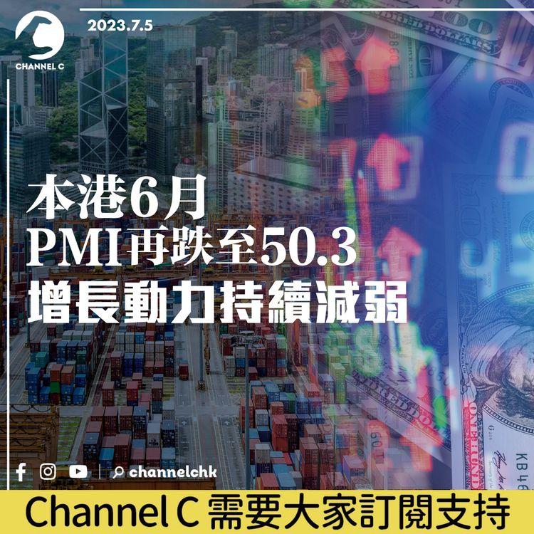 本港6月PMI再跌至50.3 增長動力持續減弱