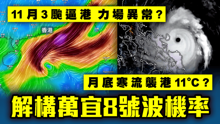 解構萬宜8號波機率！11月3颱激罕逼港 因力場異常？電腦料月底寒流襲港跌穿12°C？一片睇清預報｜天氣師李鈺廷｜SAGAMI特約