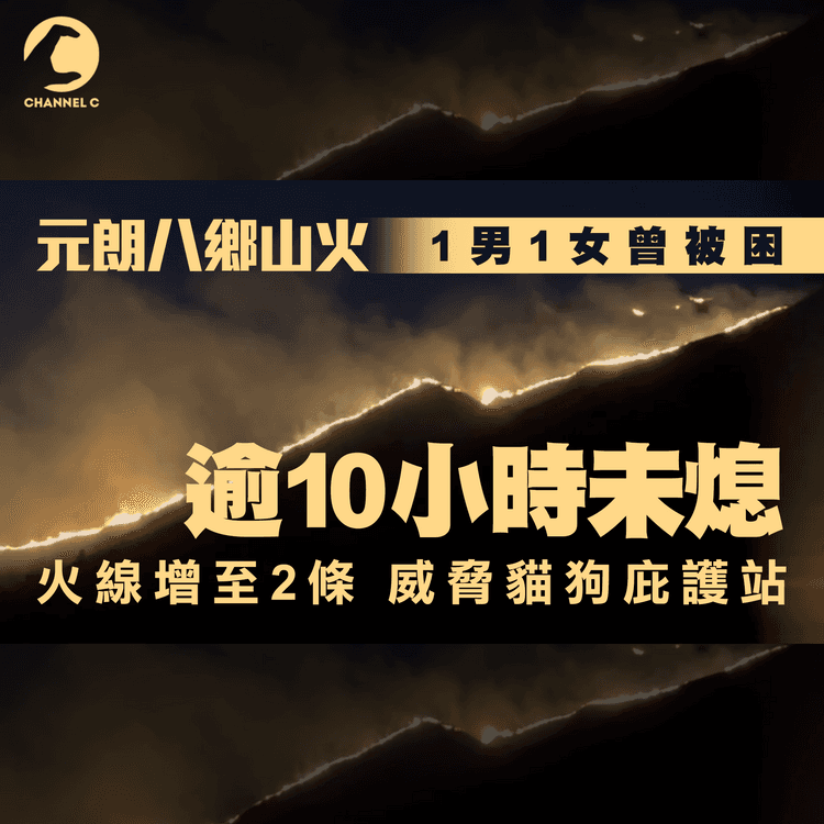 直擊元朗山火 燒逾10小時未熄 威脅貓狗庇護站！火線增至2條 曾逾500米長｜1男1女遇強風濃煙被困 獲飛行服務隊救起｜齊柏林熱狗店特約爆片爆相