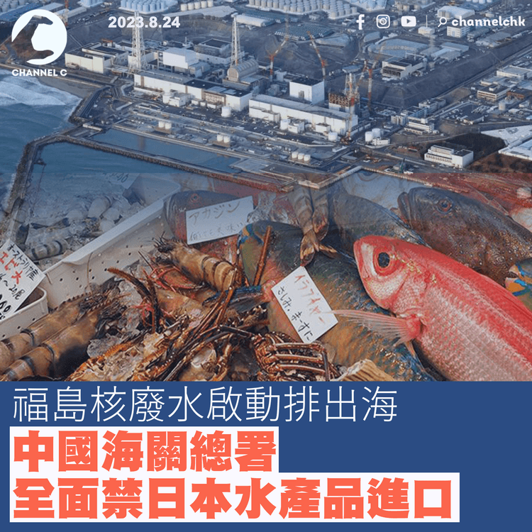 福島核廢水啟動排出海　中國海關總署全面禁日本水產品進口