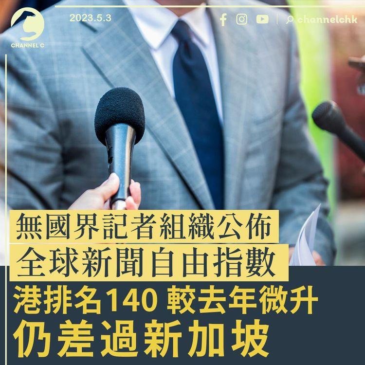 港新聞自由指數全球排名140 較去年微升 仍差過新加坡