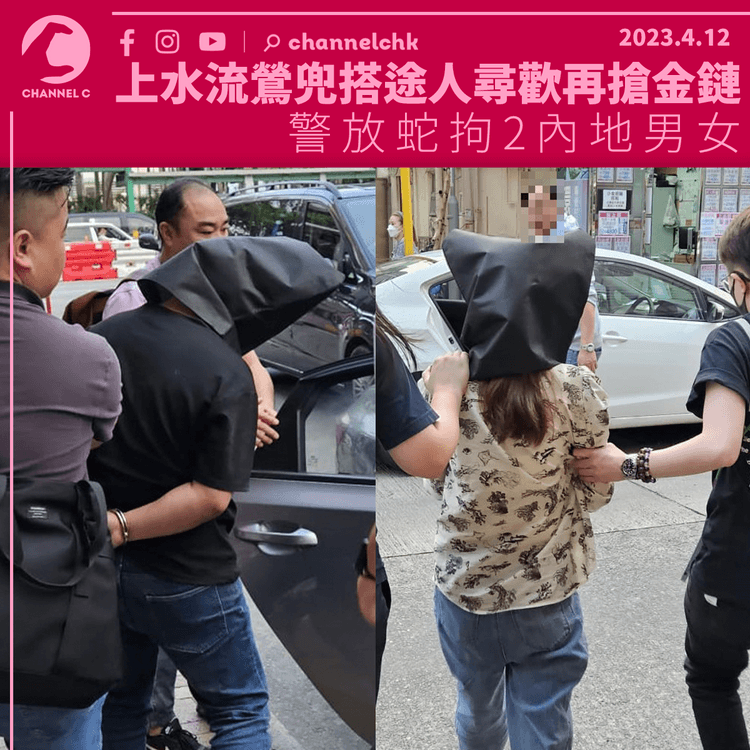 上水流鶯兜搭途人尋歡再搶金鏈 警放蛇拘2內地男女