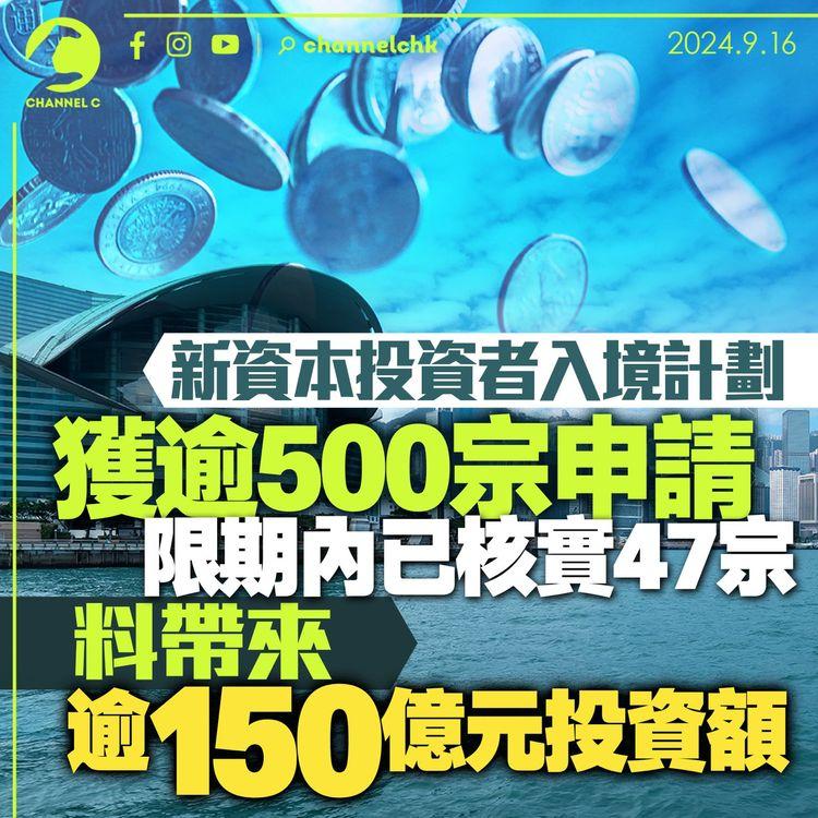 新資本投資者入境計劃獲逾500宗申請　限期內已核實47宗　料帶來逾150億投資額