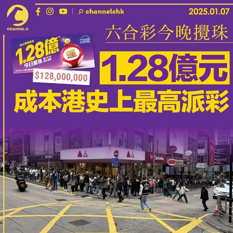 六合彩今晚攪珠　獎金1.28億元　成本港史上最高派彩