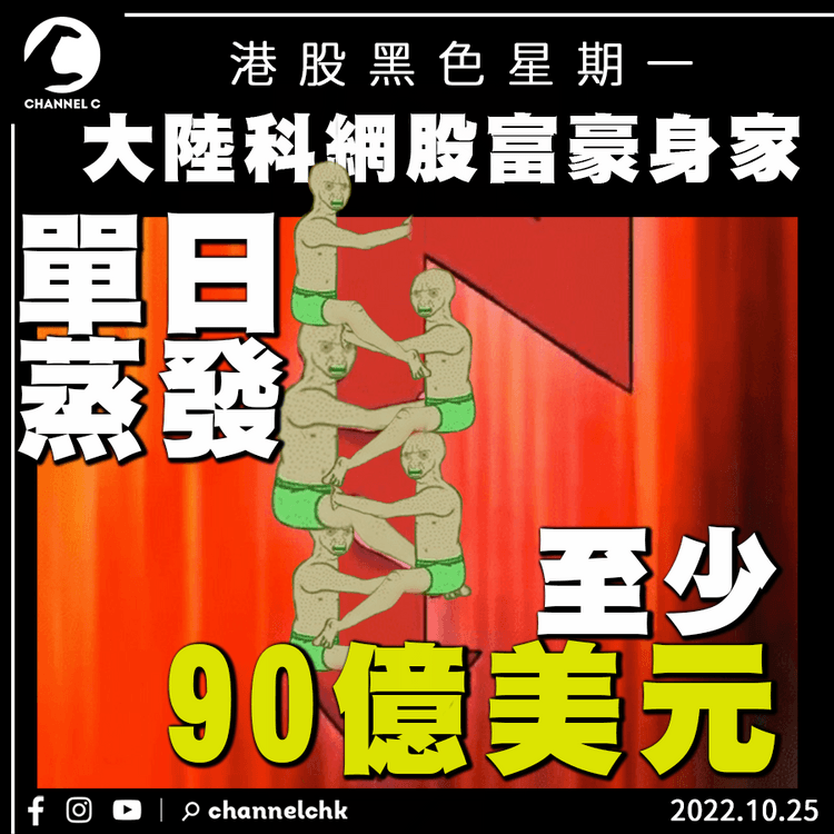 港股黑色星期一 大陸科網股富豪身家單日蒸發至少90億美元