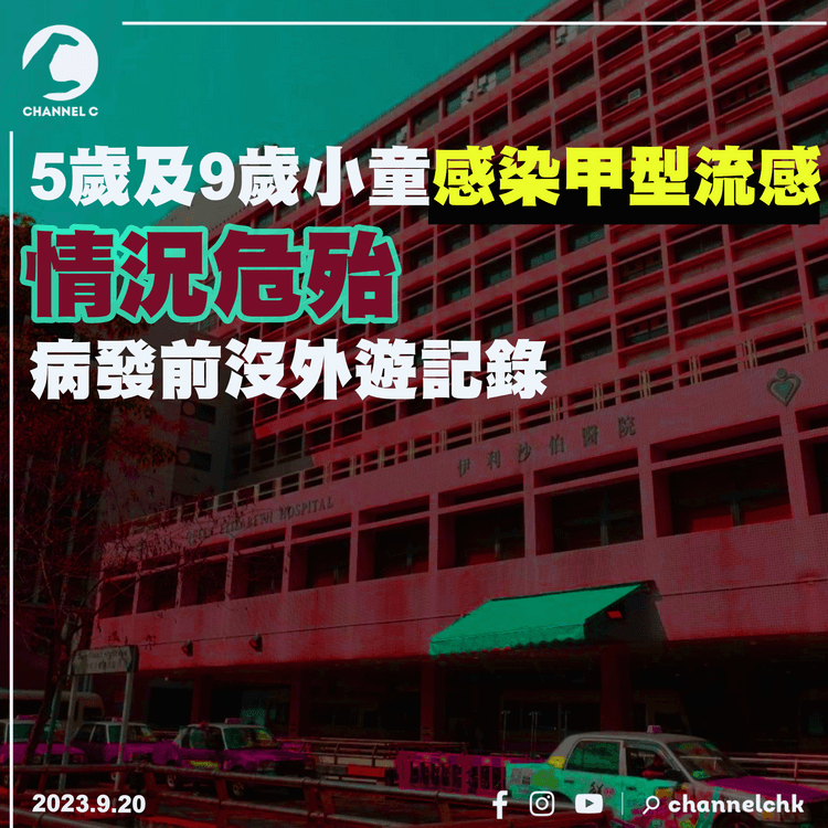 兩宗兒童感染甲型流感　病者5歲及9歲情况危殆　病發前沒有外遊