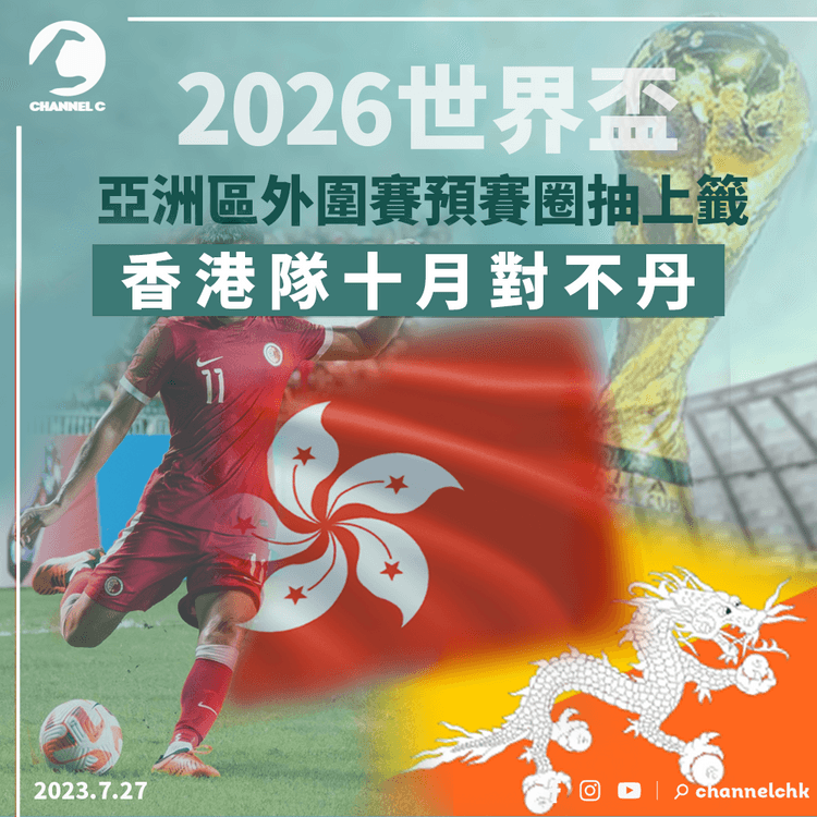 2026世界盃｜亞洲區外圍賽預賽圈抽上籤 香港隊十月對不丹