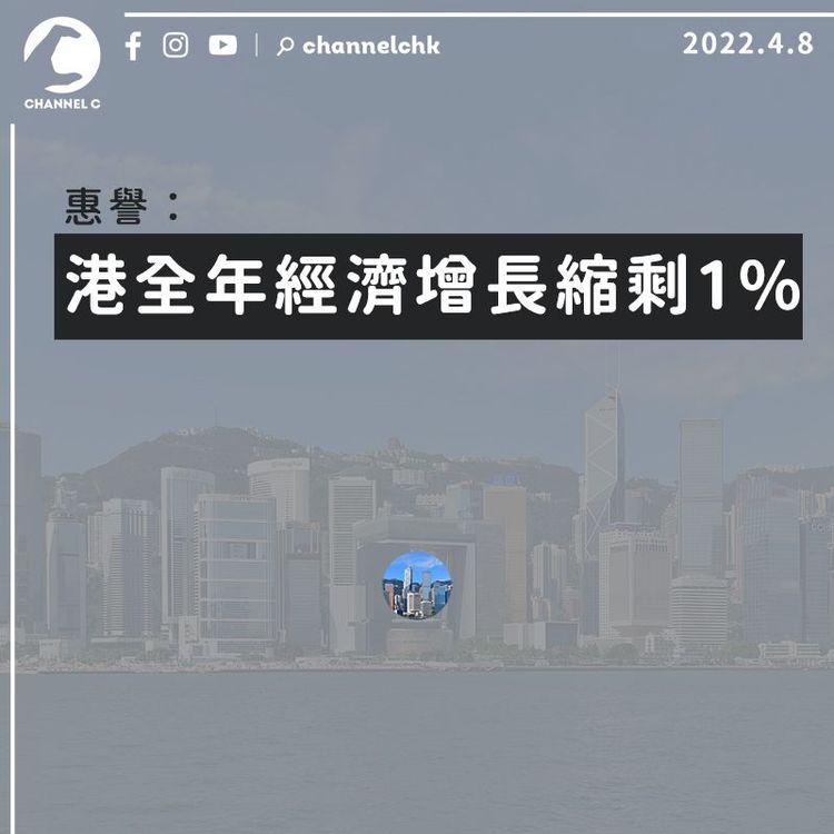 惠譽：香港全年經濟增長縮剩1%  批港府防疫「兩宗罪」