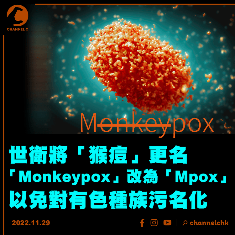 世衛將「猴痘」更名「Mpox」 以免對有色種族污名化
