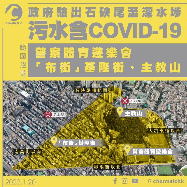 政府驗出石硤尾至深水埗污水含COVID-19 範圍涵蓋警察遊樂會、布街基隆街、主教山